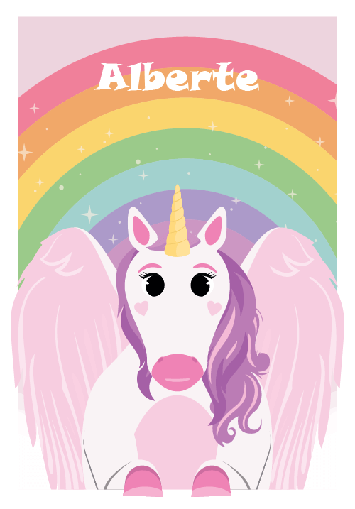 Enhjørning plakat med grafisk og magisk design til børneværelset