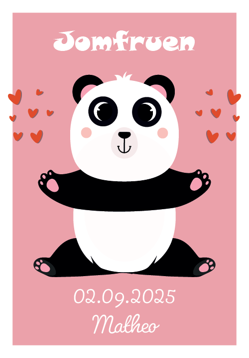 Jomfruen stjernetegn plakat med Jomfru-figur, navn og fødselsdato