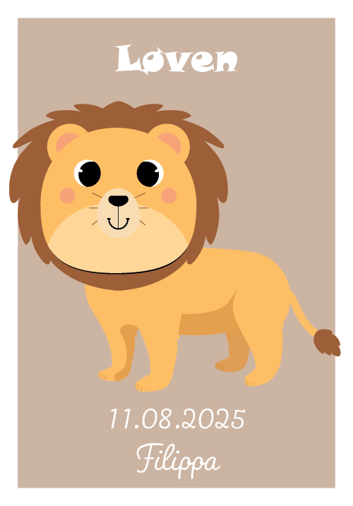 Jomfruen stjernetegn plakat med Jomfru-figur, navn og fødselsdato